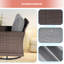 2 repose-pieds en rotin de patio 2 pièces, repose-pieds en osier d'extérieur avec coussin amovible et structure en acier-1059568565-1059568566