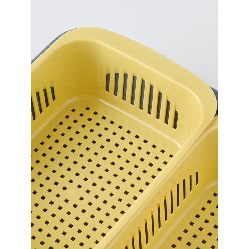 HANAMYA 3-piece Kitchen Food Strainer/Colander Set, Blue/Yellow