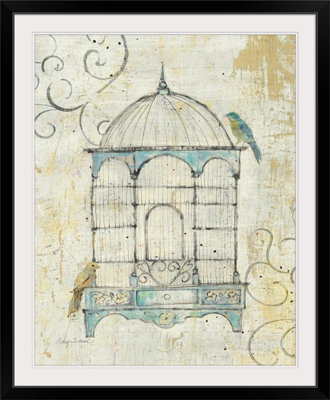 « iv » avery tillmon, reproduction d’art Bird Cage, H 28 po x l 24 po x P 1 po, Cadre noir