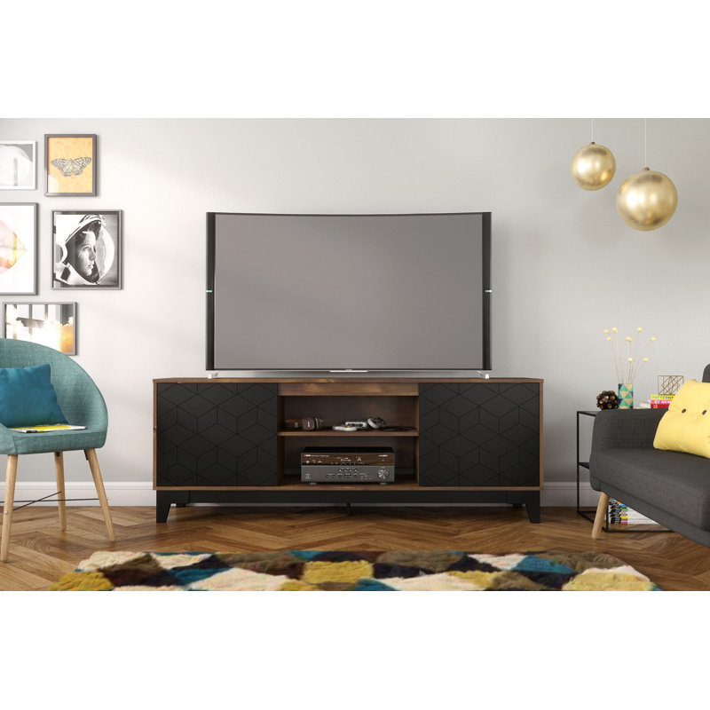 Alaric Media Console, Black/Truffle, 72"