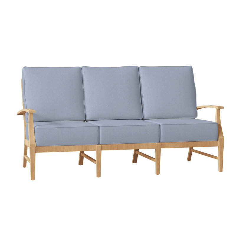 Canapé Croquet - Teck naturel, Teck naturel, Welt, Sunbrella® ‑ Arbor Chambray colombe