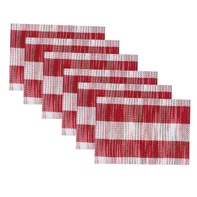 Ensemble de 6 napperons de Noël 14 po x 20 po Mélange tissé