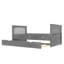 Lit plateforme simple avec tiroirs et lit gigogne, lit de jour en bois massif, sans sommier, gris-627724623