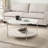 Round Faux Stone Cocktail Table
