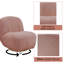 Chaise d'appoint pivotante en tissu rose - siège d'une largeur de 28 po, profondeur de 21 po, capacité de poids élégante de 220 lb pour le bureau, ensemble fonctionnel et élégant de 30 po