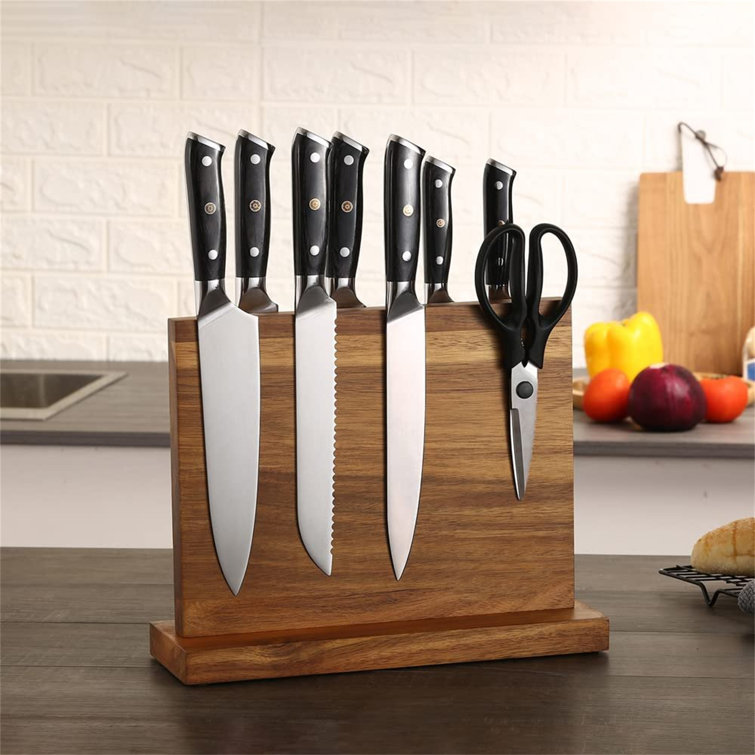VEVOR Knife Storage Block 15-Knife Slots Acacia Wood Universal
