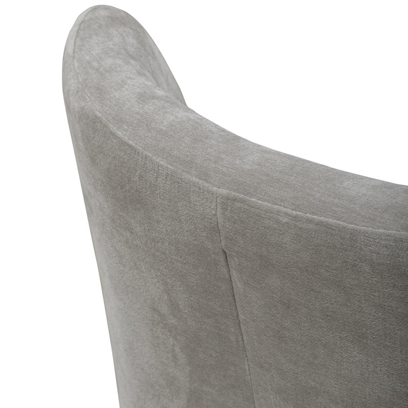 Faouzi Accent Dining Chair W/ Casters, Gray Polyester