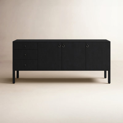 Kenzie 74" Wide 3 Drawer Poplar Solid Wood Sideboard by Birch Lane