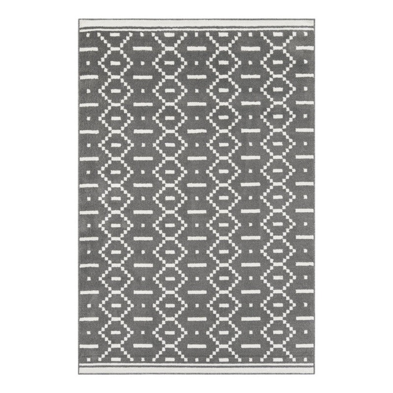 Tapis Ivy Bronx Begna Nathanyl gris, Rectangle 6 pi 1 po x 9 pi