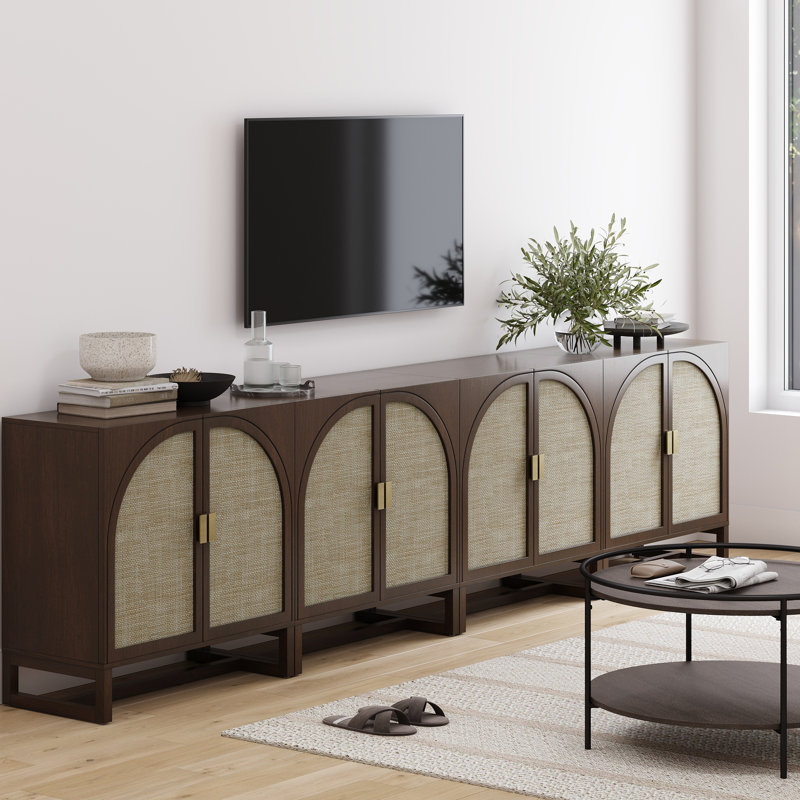 Wood Storage Cabinet Or TV Stand, Dark Acacia