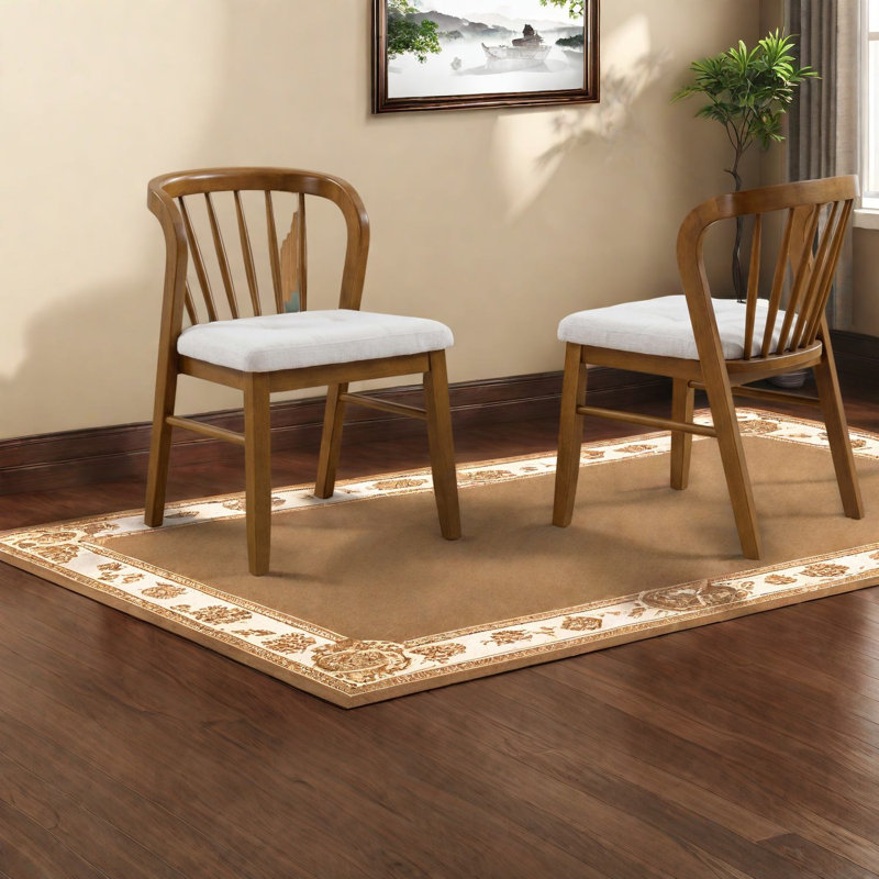 Ensemble de 2 chaises de salle à manger modernes en bois d'hévéa pour la cuisine