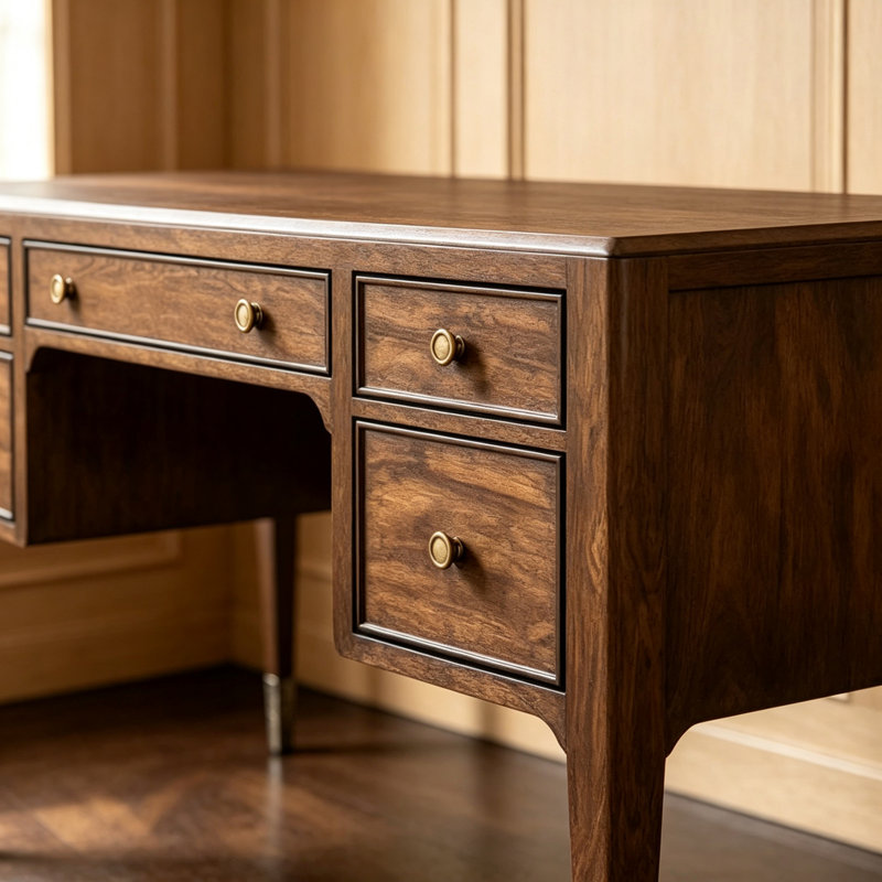 Bureau américain de style rétro américain, 30.70" H x 66.92" W x 29.52" D