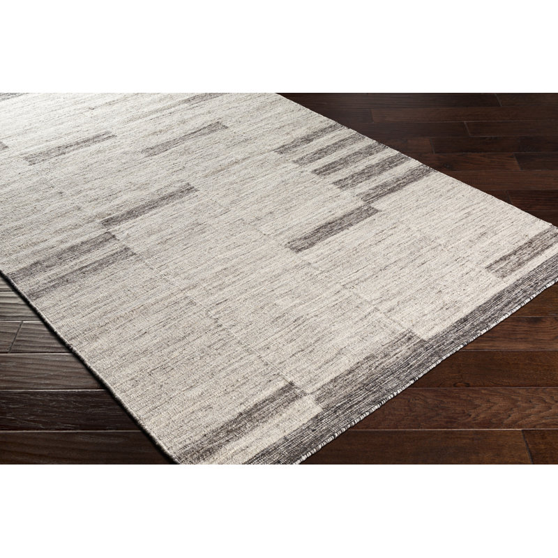 Striped Wool Striped Area Rug, Rectangle 5' x 7'6"