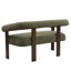 Causeuse ronde avec accoudoirs (vert et brun)