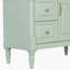 Meuble-lavabo de 36 po avec lavabo, armoire de salle de bain autoportante avec lavabo en céramique, tiroir rabattable, tablette réglable, structure en bois d'hévéa et panneaux de fibres à densité moyenne, poignées en métal, finition peinte en vert-1982757214