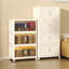 Armoire de rangement pliante de 19,69 po, 4 niveaux, bacs de rangement pliables avec porte magnétique, armoire de rangement en plastique avec roues-2011765576