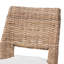 Ensemble 2 pièces de chaises de salle à manger modernes en métal et en rotin naturel délavé gris bohémien