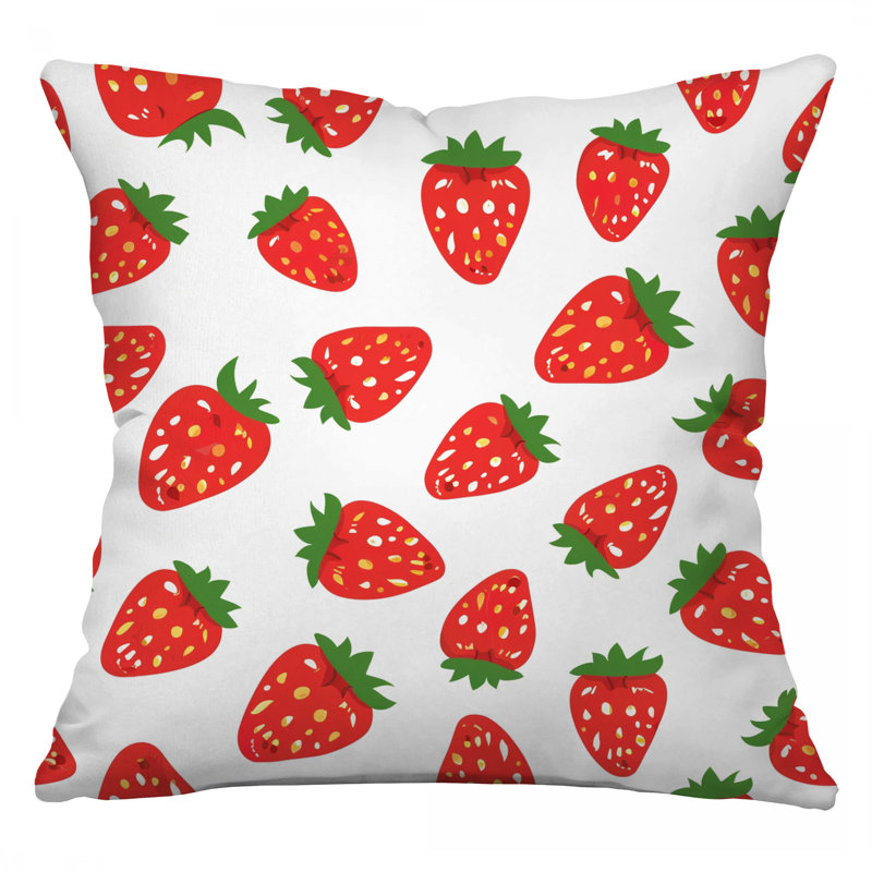 Coussin Strawberry, Carré 14 po
