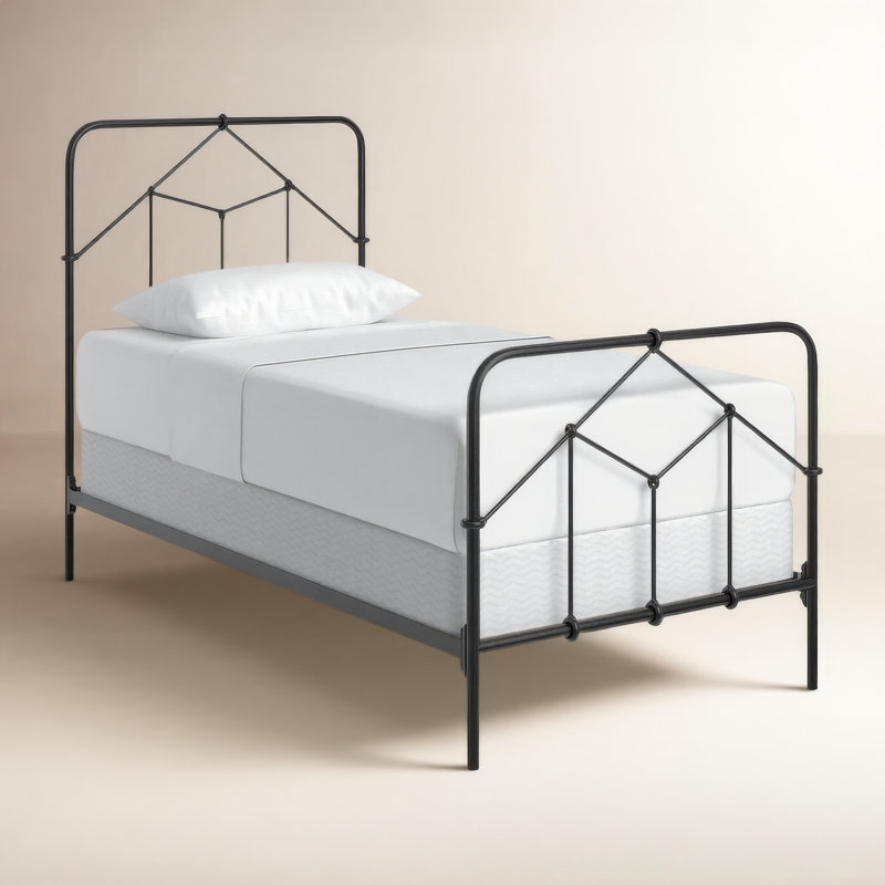 Armaud Metal Open-Frame Bed, Twin, Vintage Black