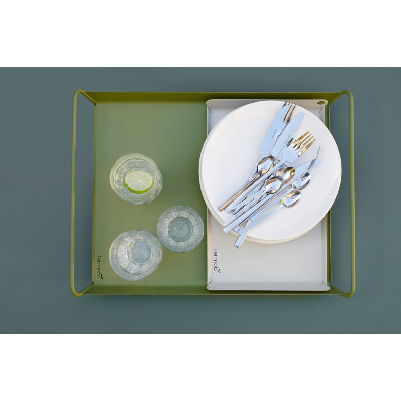 Alto Stainless Steel Tray, Clay Gray, 2" H x 14" W x 9" D