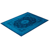 Overdyed Hand-Knotted Wool Modern-Contemporary Blue Area Rug 9' 2" x 12' 0"