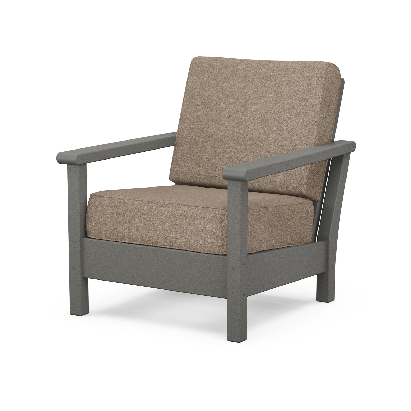 Harbour Patio Lounge Chair, Spiced Burlap, Mahogany