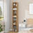 Gracyn 8-Tier Narrow Bookshelf With Adjustable Shelves-2137199425-2116139486