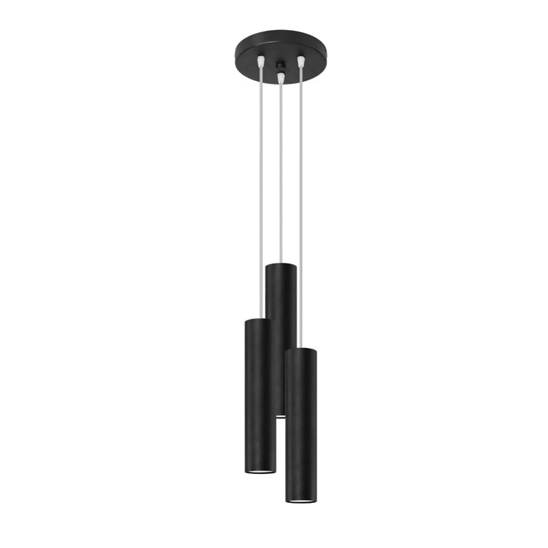Bergmundur 3 - Light Stainless Steel Pendant, Black