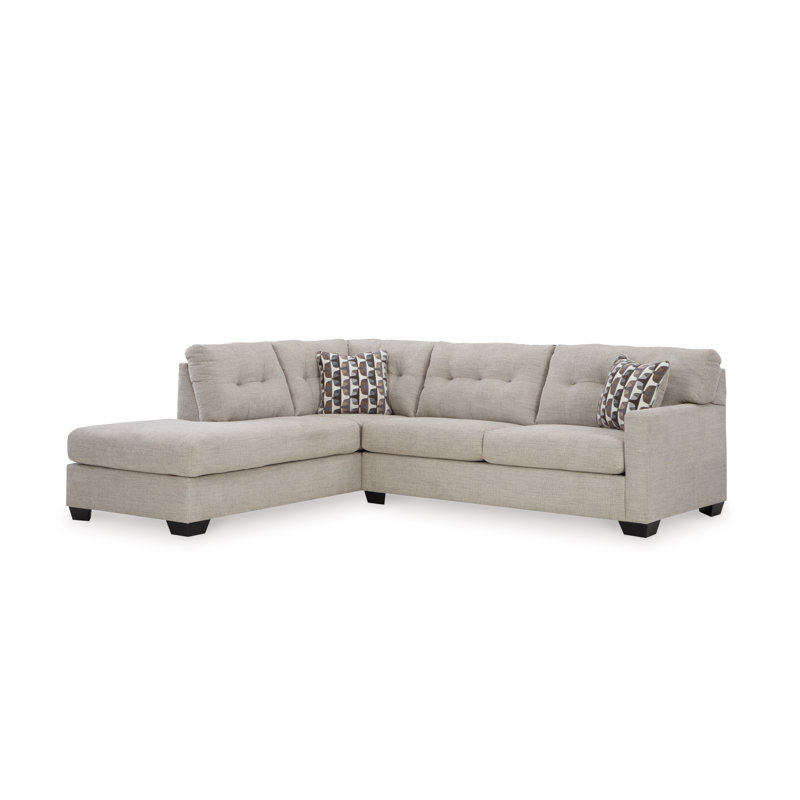 Upholstered L-Shaped Sectional, Left Hand Facing, Pebble