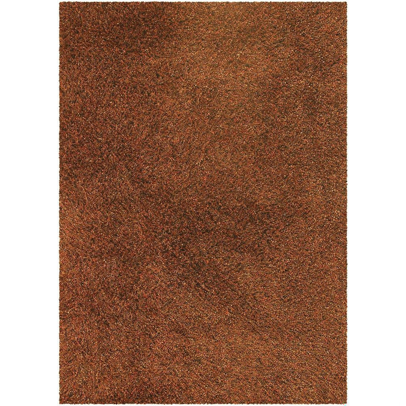 Belliveau Authentic Hand-Woven Handmade High Pile Modern Mixed-Media Blue, Brown & Black Shag Polyester Area Rug, Blue