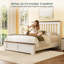 Farmhouse Wooden Panel Bed with Slatted Headboard -1934066784-1936342572