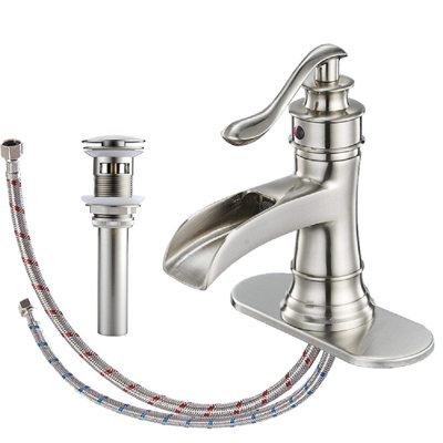 Single-Hole Single-handle Bathroom Faucet with Drain Assembly