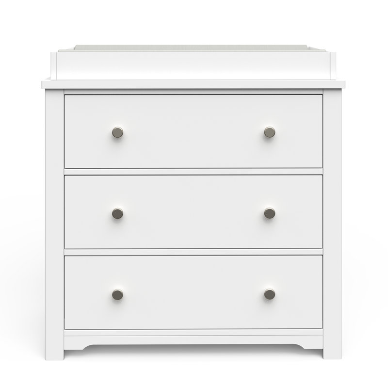 Harmony 3-Drawer Changing Table Dresser, Matte White