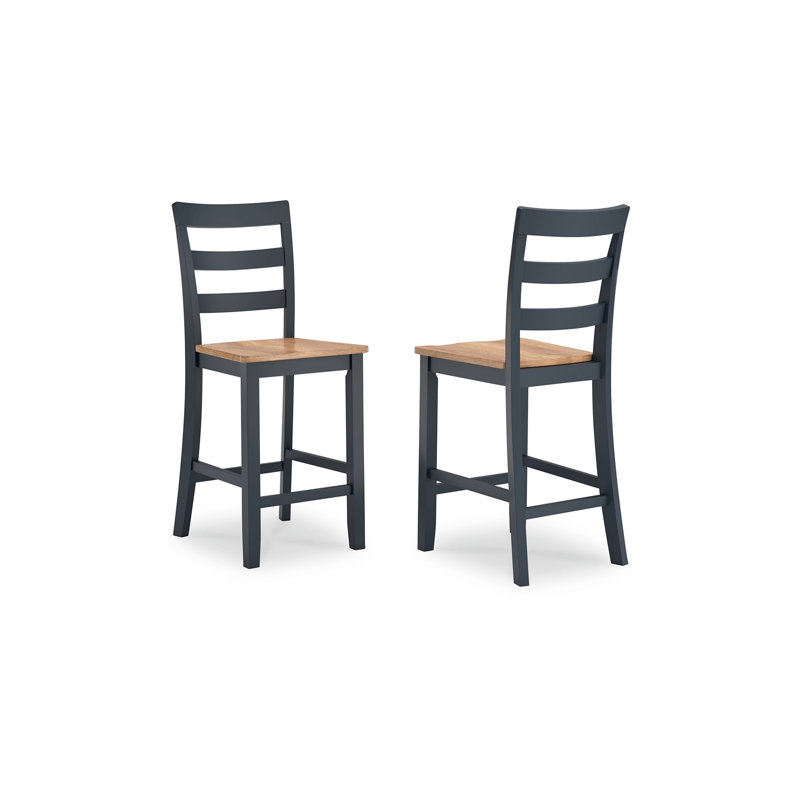Ensemble de 2 chaises à hauteur de comptoir de 24 po Gasy, Bleu très foncé