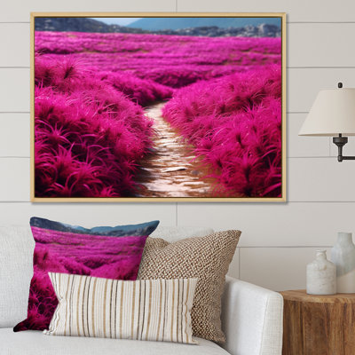 Fushia Blooming Abstraction II - art mural floral