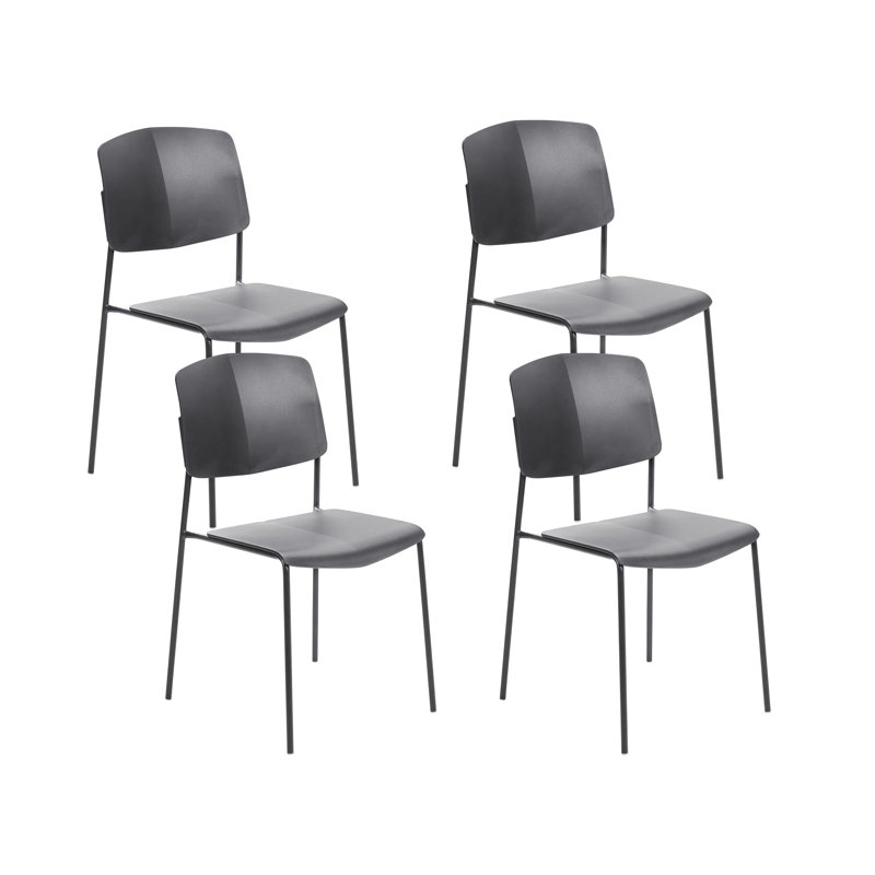 Chison Stacking Side Chair, Black