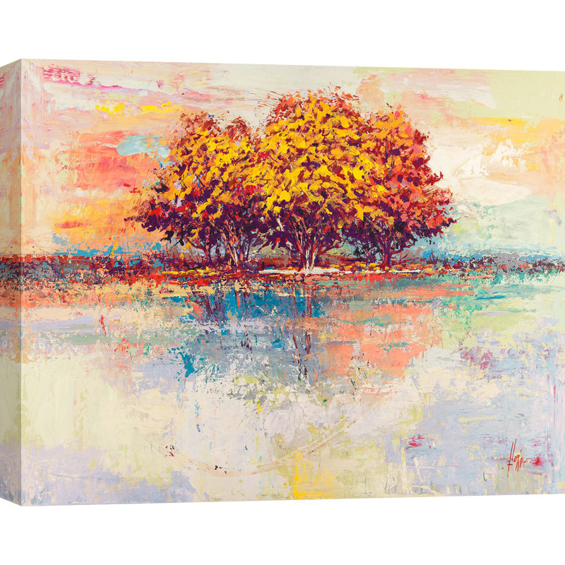 3LR6264 Trees In The Sun by Luigi Florio - Wrapped Canvas Painting, 70cm H x 100cm W x 4cm D