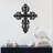 Filigree Cross Metal Wall Art - Christian Religious Wall Decor - Ornate Decorative Cross Design - Faith Spiritual Home Decoration - Church Inspired Wall Hanging - Rustic Industrial Metal Sculpture - Elegant Statement Art Piece-1297025652-1297025640