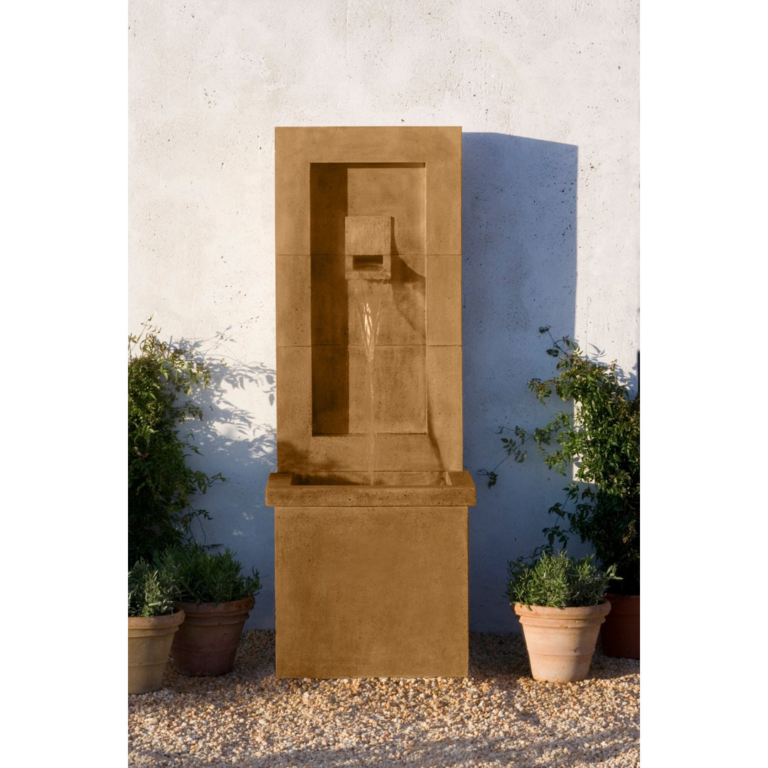 Moderne Hand Crafted Weather Resistant Floor Fountain with Light Campania International 