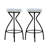 29'' Floral Print Counter Height Bar Stool With Footrest Set Of 2 Upholstered Round Barstools For Kitchen & Dining Room (Black & White Print)