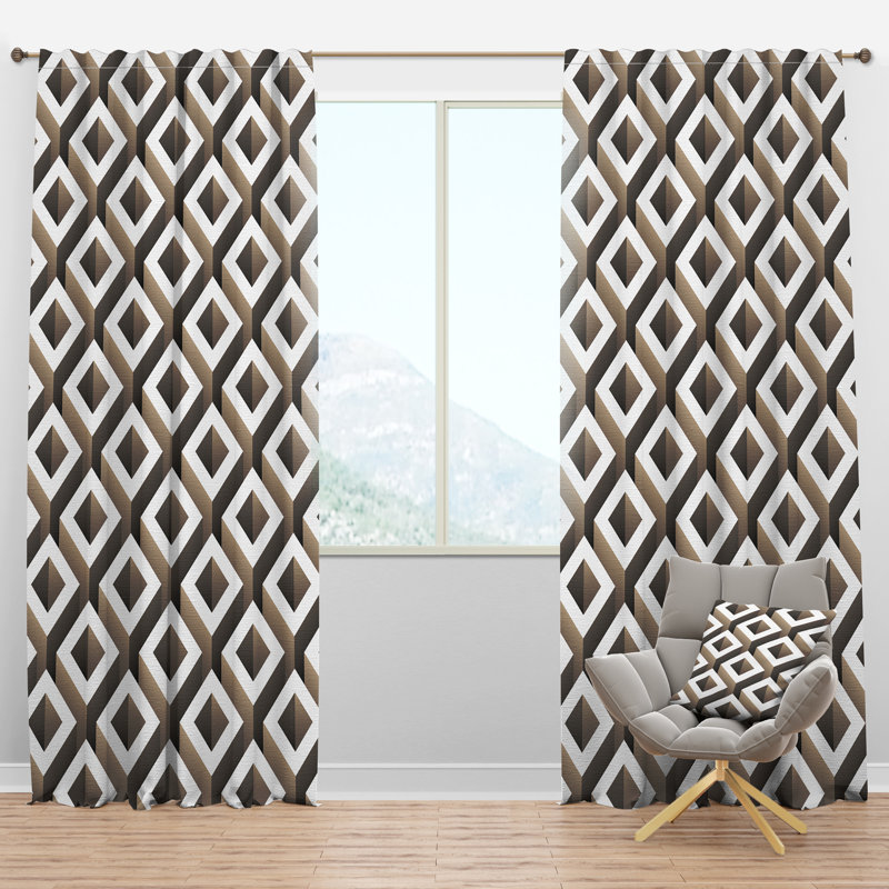 Illustration de boîtes - Rideau géométrique - Velours obscurcissant - 1 panneau, l 52 po x L 63 po