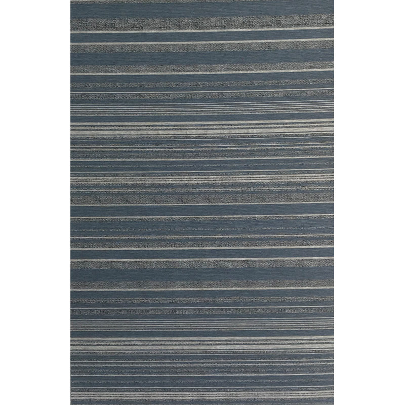 Tapis bleu/beige à tissé à plat vandeventer, Rectangle 5 pi 3 po x 7 pi 7 po