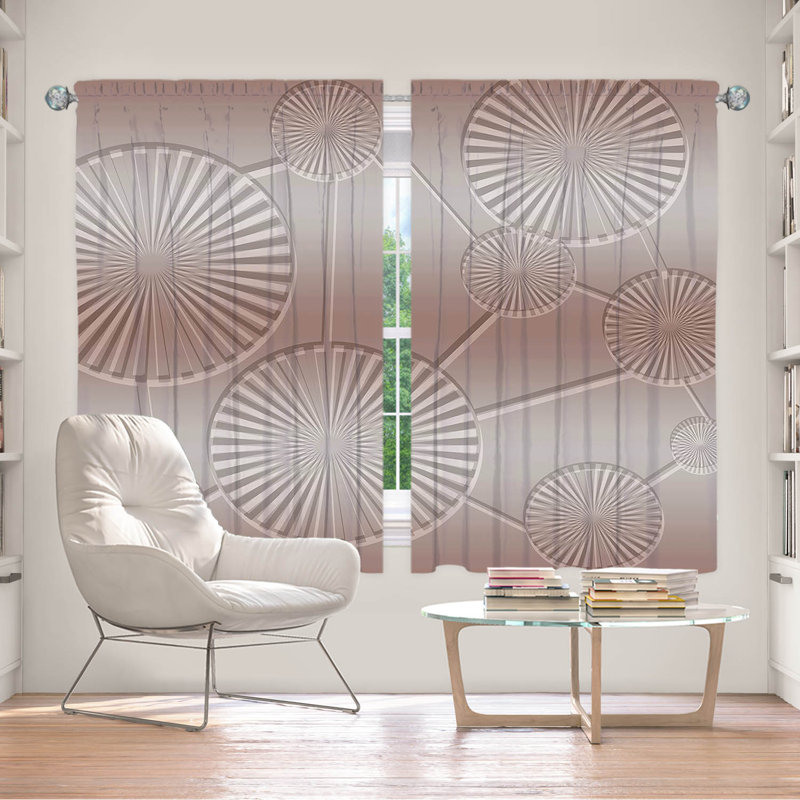 La paire de rideaux obscurcissant en polyester Biniam filtre la plupart des rideaux de lumière, Gris / Brun clair