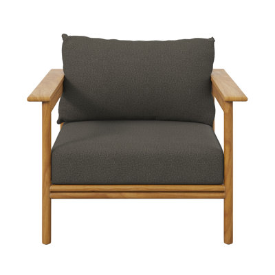 Ensemble de fauteuil et repose-pieds d'extérieur en bois de teck Wren