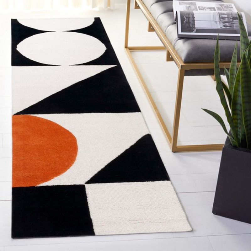 Felipe Wool Geometric Indoor Rug, Runner 2'3" x 8'
