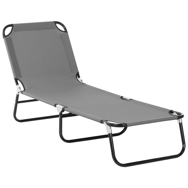 Abriel 188cm Long Reclining Single Chaise, Grey/Brown/Blue