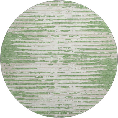 Premium Machine Washable Prisco Green Rug