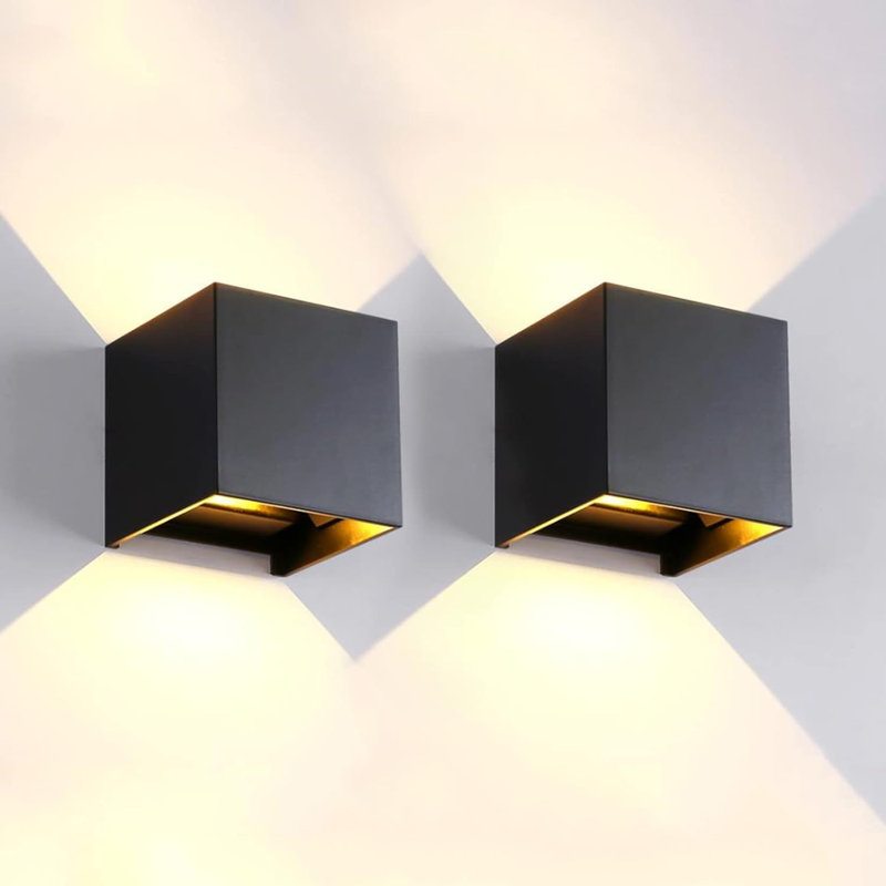 2 Pack 12w Led Up Down Outdoor Wall Lights