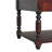 Turned Legs Cherry Console Table, 2-Drawers, Dark Brown