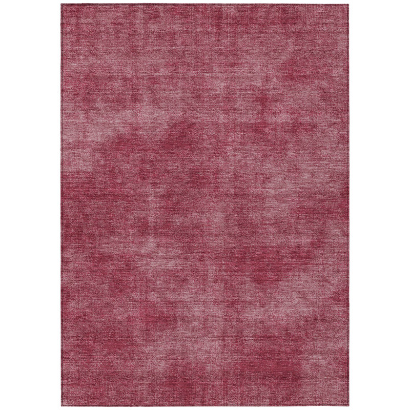 HomeRoots 3' X 5' Red Washable Indoor Outdoor Area Rug